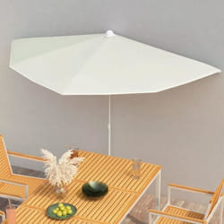 vidaXL Demi-parasol de jardin avec mât 180x90 cm sable - TU