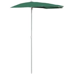 vidaXL Demi-parasol de jardin avec mât 180x90 cm vert - TU