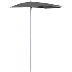 vidaXL Demi-parasol de jardin avec mât 180x90 cm anthracite - TU