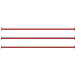Barres fixes d'exercice 3 pcs 125 cm Acier Rouge vidaXL