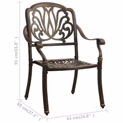 VidaXL 315567 chaise d'extérieur Terrace Fonte d'aluminium Bronze - Vue supplémentaire 8