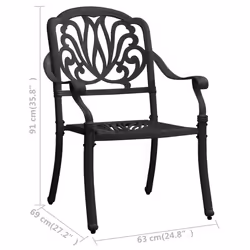 VidaXL 315568 chaise d'extérieur Terrace Fonte d'aluminium Noir - Vue supplémentaire 8