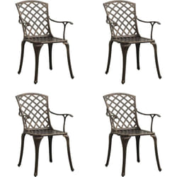 vidaXL Chaises de jardin lot de 4 Aluminium coulé Bronze - TU
