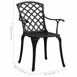 VidaXL 315572 chaise d'extérieur Terrace Fonte d'aluminium Noir - Vue supplémentaire 8