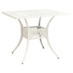 vidaXL Table de jardin Blanc 90x90x73 cm Aluminium coulé - TU