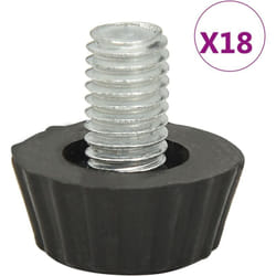 Vidaxl - Pieds de meubles réglables M8 18 pcs Noir