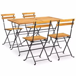 vidaXL Ensemble à manger d'extérieur pliable 5pcs Bois d'acacia solide - TU