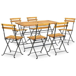 Ensemble à manger d'extérieur pliable 7pcs Bois d'acacia solide Vidaxl