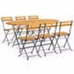 vidaXL Ensemble à manger d'extérieur pliable 7pcs Bois d'acacia solide - TU