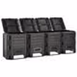 vidaXL Composteur de jardin Noir 1600 L - TU