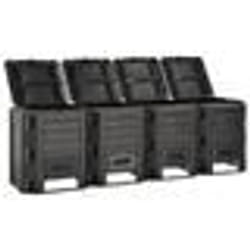 vidaXL Composteur de jardin Noir 1600 L - TU