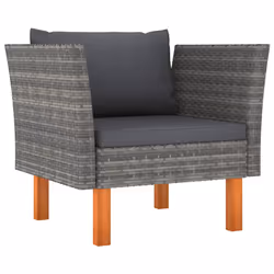 VidaXL 315755, Gris, Rotin, Bois, Adultes et enfants, 725 mm, 645 mm, 670 mm