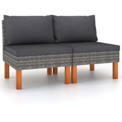 Vidaxl - Canapés centraux 2 pcs Résine tressée et bois d'eucalyptus