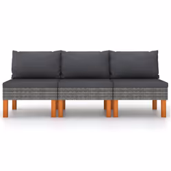 VidaXL 315759 banc de jardin Rotin, Bois