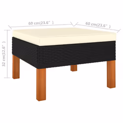 VidaXL 315761 banc de jardin Rotin, Bois - Vue supplémentaire 4