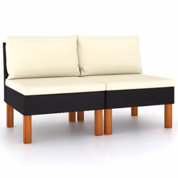 VidaXL 315765, Noir, Rotin, Bois, Adultes et enfants, 605 mm, 645 mm, 670 mm