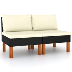 VidaXL 315765 banc de jardin Rotin, Bois