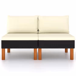 VidaXL 315765 banc de jardin Rotin, Bois