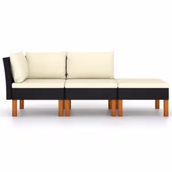 VidaXL 315767 banc de jardin Rotin, Bois