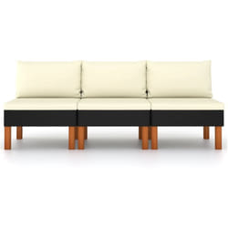 Vidaxl - Canapés centraux 3 pcs Résine tressée et bois d'eucalyptus
