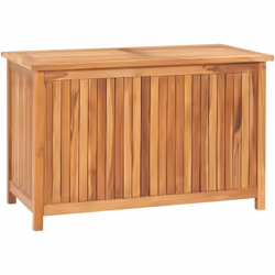 Cette boîte de rangement en bois de jardin dégage un charme rustique et se veut un complément idéal à votre espace de vie ext ...