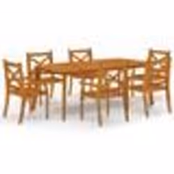 vidaXL Ensemble à manger de jardin 7 pcs Bois d'acacia solide