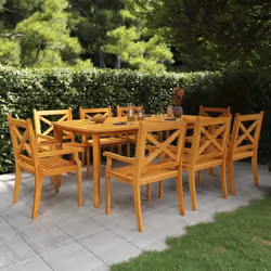 vidaXL Ensemble à manger de jardin 9 pcs Bois d'acacia solide