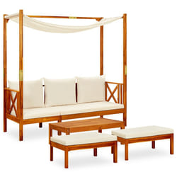VidaXL 3058008 banc de jardin Bois d'acacia, Tissu, Polyester