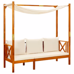 VidaXL 3058008 banc de jardin Bois d'acacia, Tissu, Polyester
