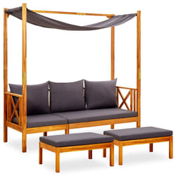 VidaXL 3058009 banc de jardin Bois d'acacia, Tissu, Polyester