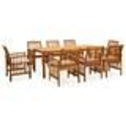 vidaXL Ensemble à manger de jardin 9 pcs avec coussins Acacia solide