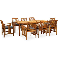 Vidaxl - Ensemble à manger de jardin 9 pcs avec coussins Acacia solide