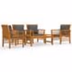 vidaXL Salon de jardin avec coussins 5 pcs Bois d'acacia solide