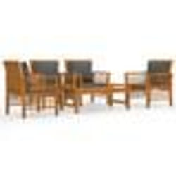 vidaXL Salon de jardin avec coussins 5 pcs Bois d'acacia solide