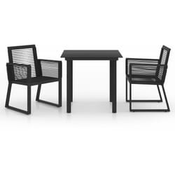 Vidaxl - Ensemble à manger d'extérieur 3 pcs Rotin pvc Noir