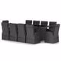 vidaXL Salon de jardin 11 pcs avec coussins résine tressée noir - TU