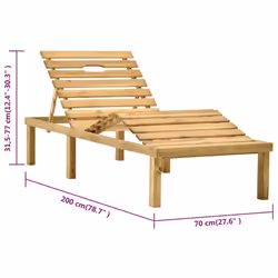 VidaXL 315396 chaise d'extérieur Linge Siège rembourré Bois de pin - Vue supplémentaire 7