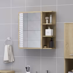 Ajoutez une touche d’esthétisme dans votre salle de bain avec cette armoire à miroir, qui ajoute un style contemporain à n’im ...