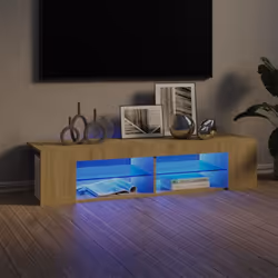Avec un design à la fois tendance et pratique, ce meuble TV avec éclairage LED deviendra certainement un point central de vot ...