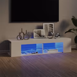 Avec un design à la fois tendance et pratique, ce meuble TV avec éclairage LED deviendra certainement un point central de vot ...