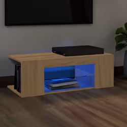 Avec un design à la fois tendance et pratique, ce meuble TV avec éclairage LED deviendra certainement un point central de vot ...