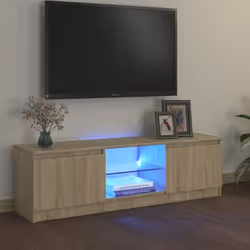Description générale Ce meuble TV au design tendance et pratique avec éclairage LED devient un véritable point central de vot ...