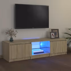 Avec un design à la fois tendance et pratique, ce meuble TV avec éclairage LED deviendra certainement un point central de vot ...