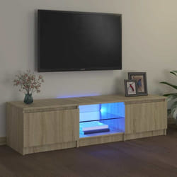 Vidaxl - Meuble tv avec lumières led chêne sonoma 140x40x35,5 cm