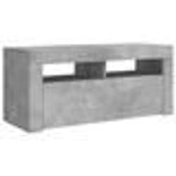 vidaXL Meuble TV avec lumières LED gris béton 90x35x40 cm - TU