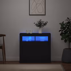 Description générale Ce buffet avec lumières LED est un complément idéal pour votre intérieur, alliant fonctionnalité et esth ...