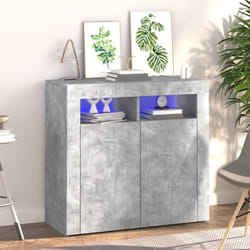 Vidaxl - Buffet avec lumières led gris béton 80x35x75 cm