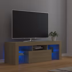 Avec un design à la fois tendance et pratique, ce meuble TV avec éclairage LED deviendra certainement un point central de vot ...