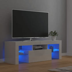 Vidaxl - Meuble tv avec lumières led blanc brillant 120x35x40 cm
