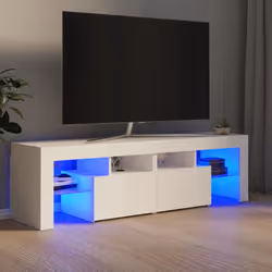Avec un design à la fois tendance et pratique, ce meuble TV avec éclairage LED deviendra certainement un point central de vot ...